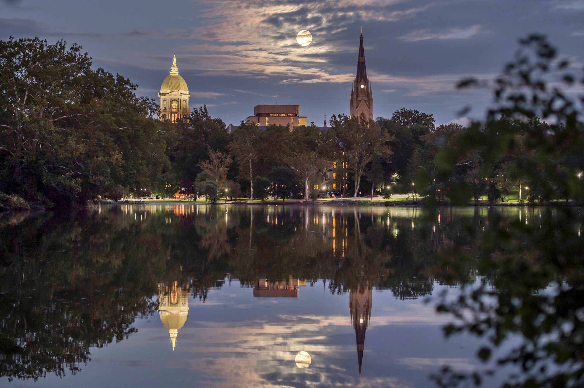 Campus Skyline Basilica Dome Library Supermoon