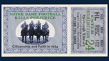 Event: Exhibit — Notre Dame Football Kills Prejudice: Citizenship and Faith in 1924