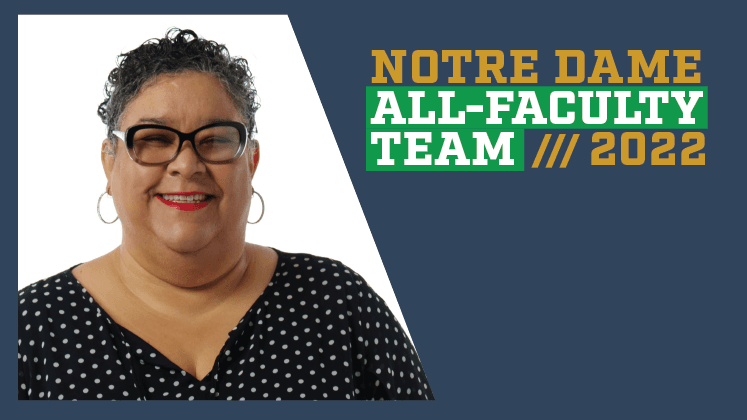 Hesburgh Libraries’ Leslie L. Morgan honored as member of Notre Dame’s All-Faculty Team