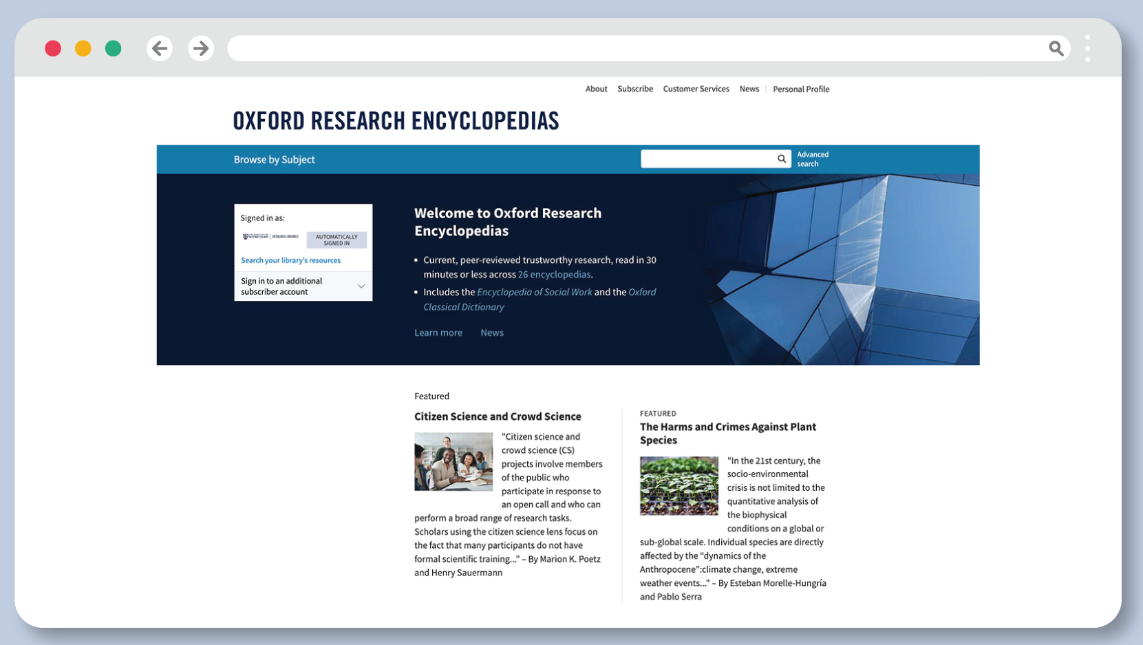 Featured Resource: Oxford Research Encyclopedias