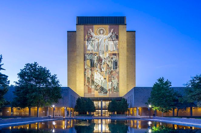 QA2 Hesburgh Library Building.twilight