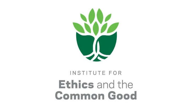 rectangular cropped illustration of green tree with intertwined trunk.