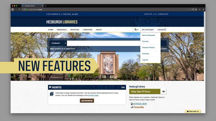 Library website has new features: Favorites and Checkout History
